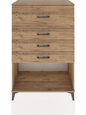 Hyperion Dolap 4 Çekmeceli 88X44X134 Çam-Çam