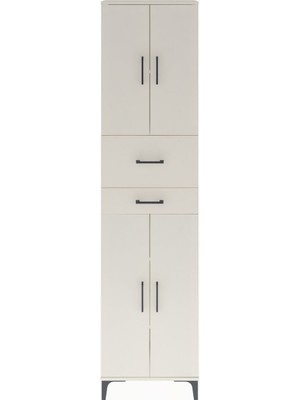 Arges Dolap 4 Raflı 2 Çekmeceli 4 Kapaklı 60X30X243 Aytaşı-Aytaşı