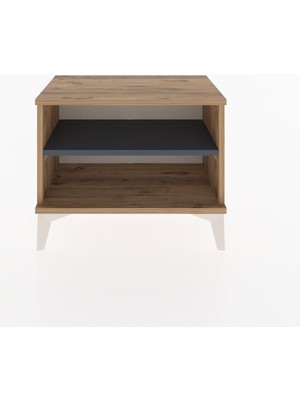 Arges Komodin Tek Raflı 60X30X48 Çam-Antrasit