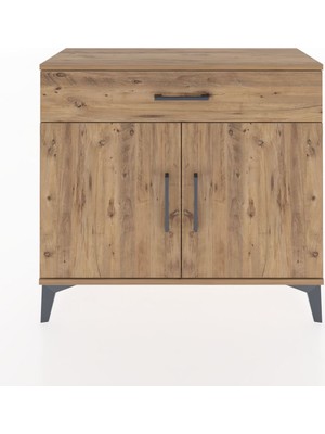 Arges Şifonyer Tek Raflı Tek Çekmeceli 2 Kapaklı 88X30X80 Çam-Çam