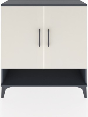 Arges Şifonyer 3 Raflı 2 Kapaklı 88X30X96 Antrasit-Aytaşı