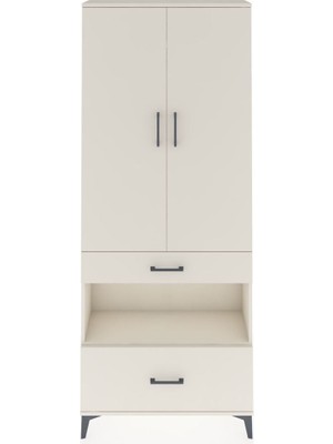 Arges Dolap 3 Raflı 2 Çekmeceli Tek Askılı 88X30X221 Aytaşı-Aytaşı