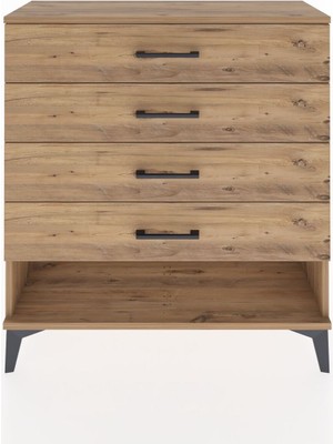 Arges Şifonyer 4 Çekmeceli 88X30X96 Çam-Çam