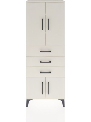 Arges Dolap 3 Raflı 3 Çekmeceli 4 Kapaklı 60X30X163 Aytaşı-Aytaşı