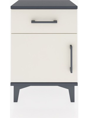 Arges Komodin Tek Raflı Tek Kapaklı 44X30X64 Antrasit-Aytaşı