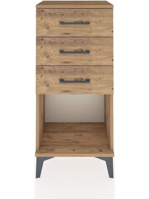 Arges Komodin 3 Çekmeceli 44X30X96 Çam-Çam