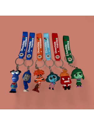 6’lı Ters Yüz Duygular Karakter Anahtarlık Veya Çanta Süsü