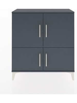 Arges Şifonyer 3 Raflı 4 Kapaklı 88X30X96 Antrasit-Antrasit