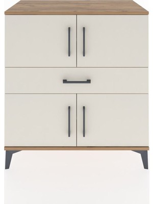 Hyperion Şifonyer 3 Raflı Tek Çekmeceli 4 Kapaklı 88X44X96 Çam-Aytaşı