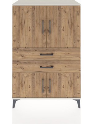 Hyperion Dolap 2 Raflı 2 Çekmeceli 4 Kapaklı 88X44X134 Aytaşı-Çam