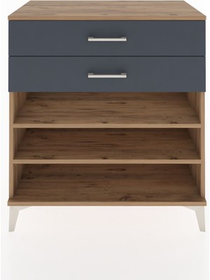 Hyperion Şifonyer 2 Raflı 2 Çekmeceli 88X44X96 Çam-Antrasit