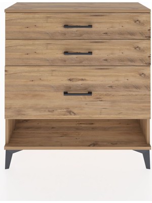 Arges Şifonyer 3 Çekmeceli 88X30X96 Çam-Çam