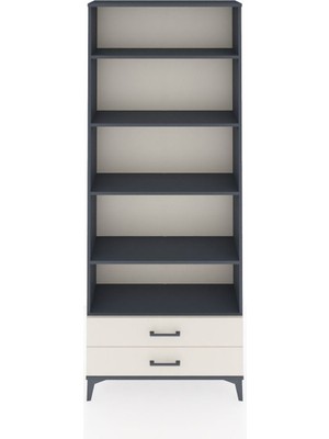 Arges Dolap 5 Raflı 2 Çekmeceli 88X30X221 Antrasit-Aytaşı
