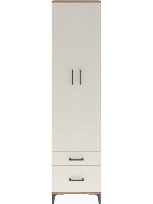 Arges Dolap 4 Raflı 2 Çekmeceli 2 Kapaklı 60X30X243 Çam-Aytaşı