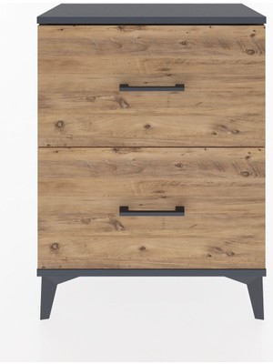 Arges Komodin 2 Çekmeceli 60X30X80 Antrasit-Çam