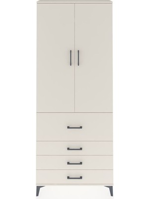 Arges Dolap 2 Raflı 4 Çekmeceli Tek Askılı 88X30X221 Aytaşı-Aytaşı