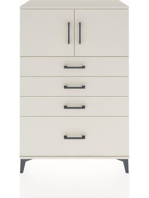 Hyperion Dolap Tek Raflı 4 Çekmeceli 2 Kapaklı 88X44X134 Aytaşı-Aytaşı