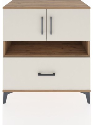 Hyperion Şifonyer 2 Raflı Tek Çekmeceli 2 Kapaklı 88X44X96 Çam-Aytaşı