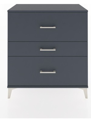 Hyperion Şifonyer 3 Çekmeceli 88X44X96 Antrasit-Antrasit