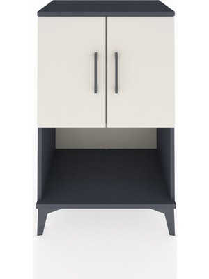 Hyperion Komodin 2 Raflı 2 Kapaklı 60X44X96 Antrasit-Aytaşı