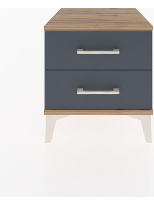 Hyperion Komodin 2 Çekmeceli 44X44X48 Çam-Antrasit