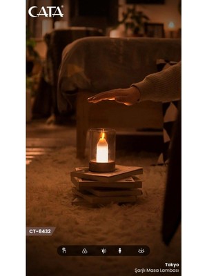 Renkli Şarjlı Masa Lambası, Dimmeli, 3 Işık Seçeneği