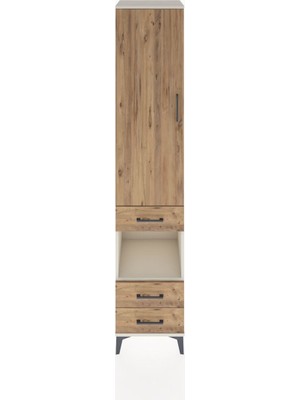 Hyperion Dolap 4 Raflı 3 Çekmeceli Tek Kapaklı 44X44X221 Aytaşı-Çam