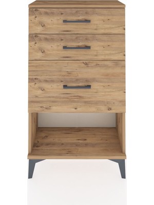 Arges Komodin 3 Çekmeceli 60X30X106 Çam-Çam