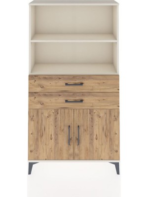 Arges Dolap 3 Raflı 2 Çekmeceli 2 Kapaklı 88X30X163 Aytaşı-Çam