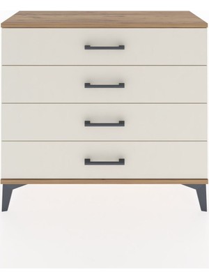 Arges Şifonyer 4 Çekmeceli 88X30X80 Çam-Aytaşı