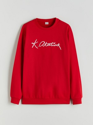 Lc Waikiki Yeni Sezon Bisiklet Yaka Atatürk Imza Baskılı Erkek Çocuk Sweatshirt