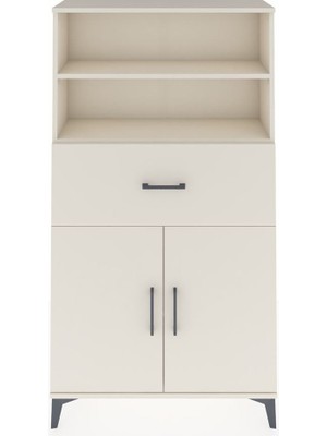 Arges Dolap 3 Raflı Tek Çekmeceli 2 Kapaklı 88X30X163 Aytaşı-Aytaşı