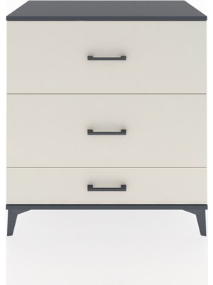 Hyperion Şifonyer 3 Çekmeceli 88X44X96 Antrasit-Aytaşı