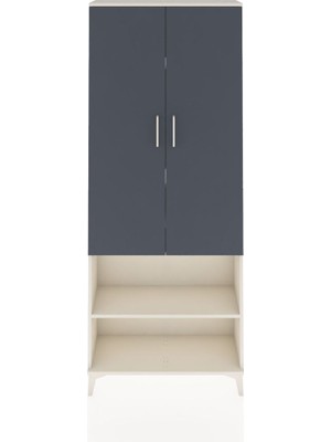 Arges Dolap 4 Raflı 2 Kapaklı 88X30X221 Aytaşı-Antrasit