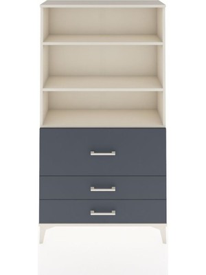 Arges Dolap 3 Raflı 3 Çekmeceli 88X30X163 Aytaşı-Antrasit