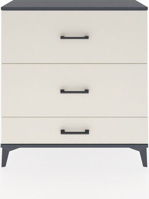 Arges Şifonyer 3 Çekmeceli 88X30X96 Antrasit-Aytaşı