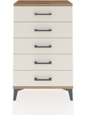 Arges Komodin 5 Çekmeceli 60X30X96 Çam-Aytaşı