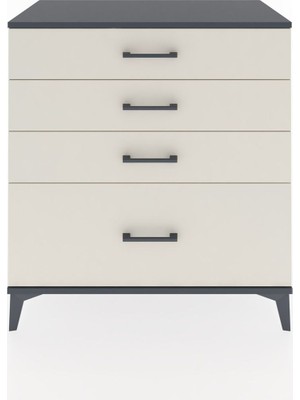 Hyperion Şifonyer 4 Çekmeceli 88X44X96 Antrasit-Aytaşı