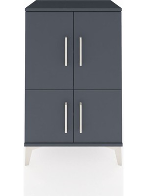 Hyperion Komodin 3 Raflı 4 Kapaklı 60X44X96 Antrasit-Antrasit