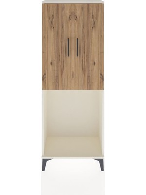 Arges Dolap Tek Raflı 2 Kapaklı Tek Askılı 60X30X163 Aytaşı-Çam