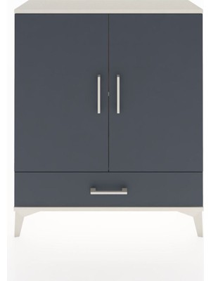 Arges Şifonyer 2 Raflı Tek Çekmeceli 2 Kapaklı 88X30X106 Aytaşı-Antrasit