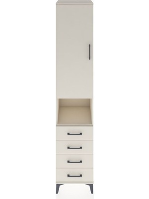 Hyperion Dolap 3 Raflı 4 Çekmeceli Tek Askılı 44X44X221 Aytaşı-Aytaşı