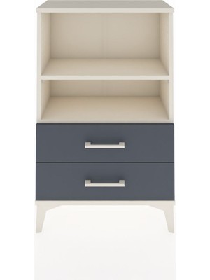 Arges Komodin 2 Raflı 2 Çekmeceli 60X30X96 Aytaşı-Antrasit
