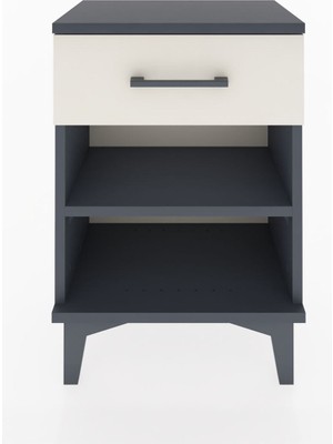 Arges Komodin Tek Raflı Tek Çekmeceli 44X30X64 Antrasit-Aytaşı