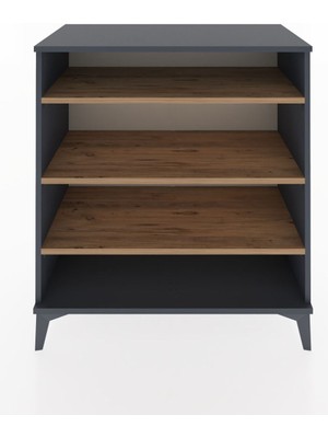 Hyperion Şifonyer 3 Raflı 88X44X96 Antrasit-Çam
