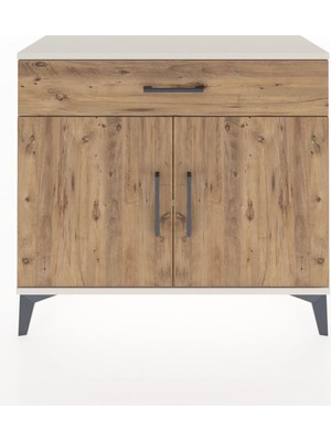 Arges Şifonyer Tek Raflı Tek Çekmeceli 2 Kapaklı 88X30X80 Aytaşı-Çam