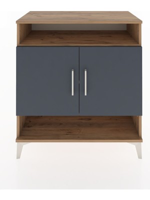 Hyperion Şifonyer 3 Raflı 2 Kapaklı 88X44X96 Çam-Antrasit