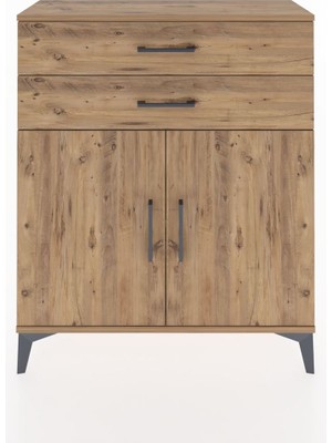 Arges Şifonyer 2 Raflı 2 Çekmeceli 2 Kapaklı 88X30X106 Çam-Çam