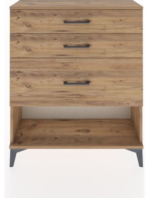 Arges Şifonyer 3 Çekmeceli 88X30X106 Çam-Çam