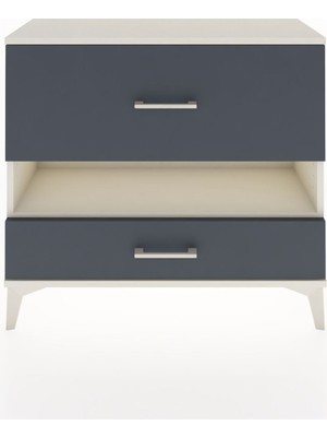 Arges Şifonyer Tek Raflı 2 Çekmeceli 88X30X80 Aytaşı-Antrasit